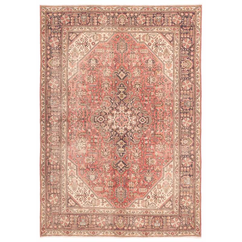 ECARPETGALLERY Hand-knotted Antalya Vintage Light Red Wool Rug - 6'4 x 9'1
