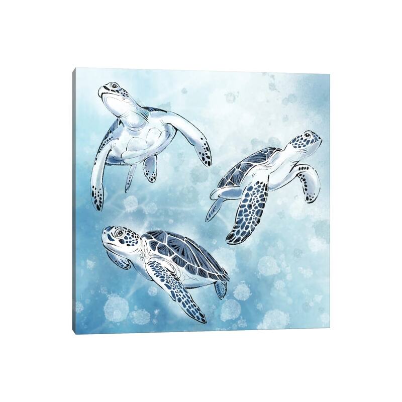 iCanvas "Sea Turtles in Ocean Blue" by Thomas Little Canvas Print