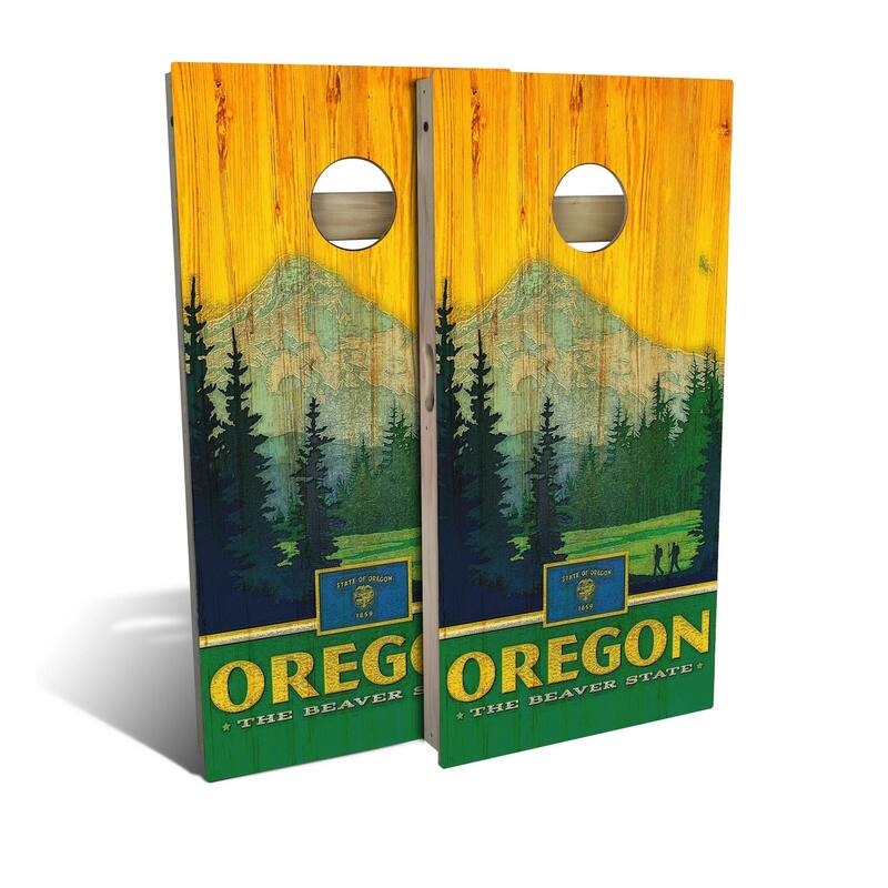 Oregon State Pride Outdoor Cornhole Board Set - All-Weather 2x4 - Include Edge Lights