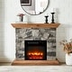 preview thumbnail 2 of 25, 40 in. Faux Stone Freestanding Electric Fireplace - 40" in Width
