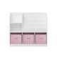 preview thumbnail 5 of 20, Kids Bookcase and Bookshelf, Multifunctional Bookcase with 3 Collapsible Fabric Drawers - White&Pink