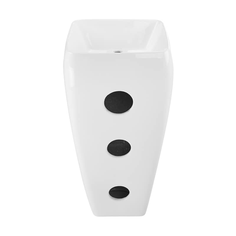Charme One Piece Pedestal Sink - 17.3" x 17.3" 33.85"