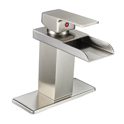 Nickel Widespread Single Handle Bathroom Faucet