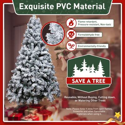 Christmas Tree 6ft Easy Build Hinged Branches Holiday Decoration
