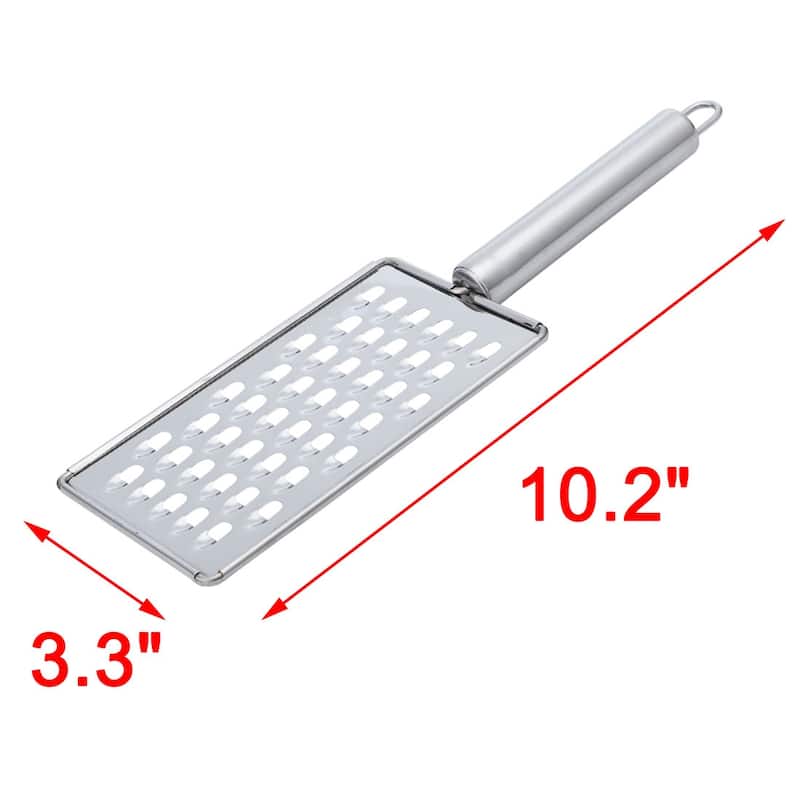 Stainless Steel Cheese Grater Fruit Vegetable Grater for Restaurant - Silver Tone - 10.2" x 3.3"
