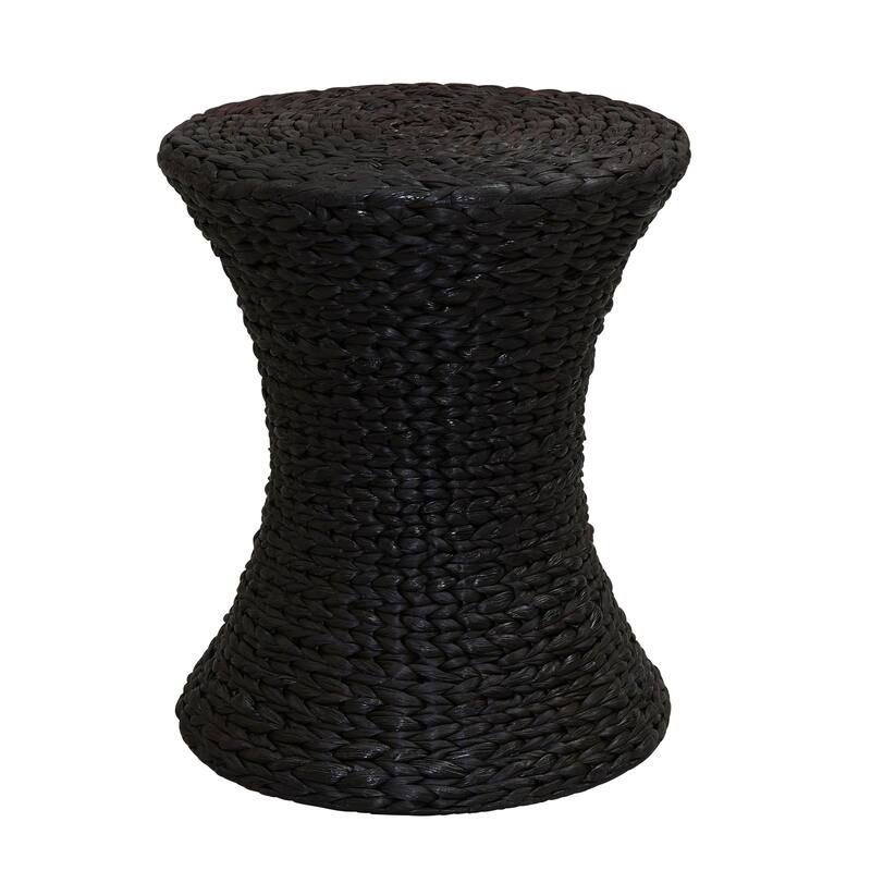 Household Essentials Handwoven Wicker Stool with Hourglass Shape