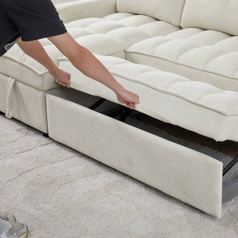 Pull-Out Sofa Bed with USB and tape-c charging ports
