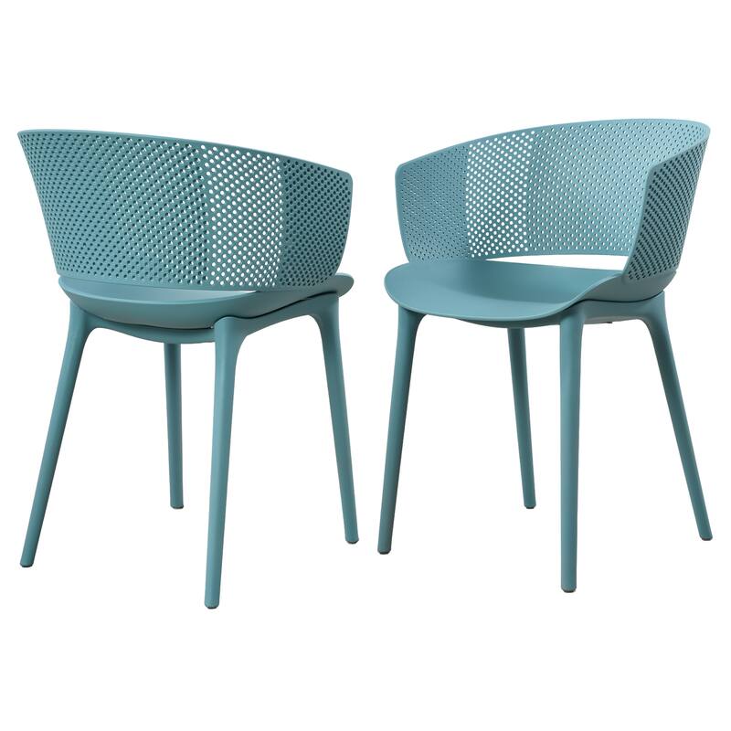 Christopher Knight Home - Gerald Modern Outdoor Plastic Dining Chair (Set of 2)