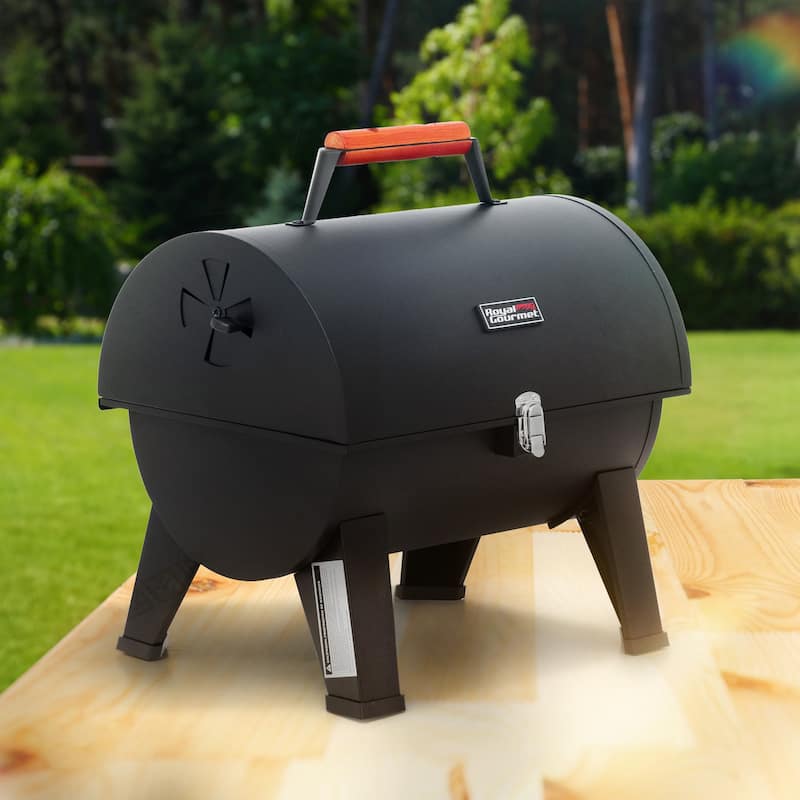 Royal Gourmet Portable Charcoal Grill with Two Side Cooking Area