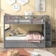 preview thumbnail 1 of 9, Multifunctional Design Wood Bunk Bed with Storage Space and Guardrail, Stable Construction, Grey Grey