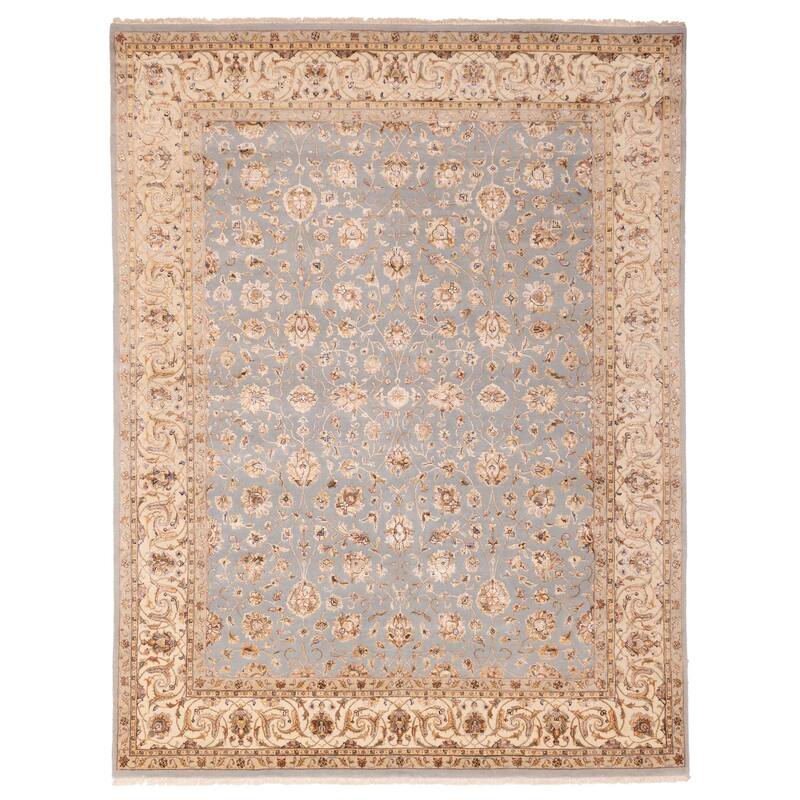 ECARPETGALLERY Hand-knotted Mirzapur Light Blue Viscose, Wool Rug - 7'11 x 10'3