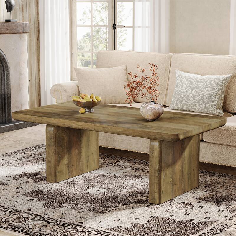 Industrial Brown 47" Rectangle Coffee Table for Living Room - Brown
