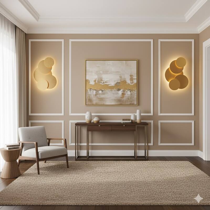 3-Light Brass LED Wall Sconce