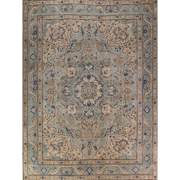 Traditional Tabriz Persian Rug Hand-Knotted Wool Carpet - 9