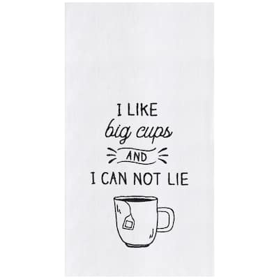 27" x 18" Big Cups Kitchen and Bathroom Embroidered Hand Towel - Black