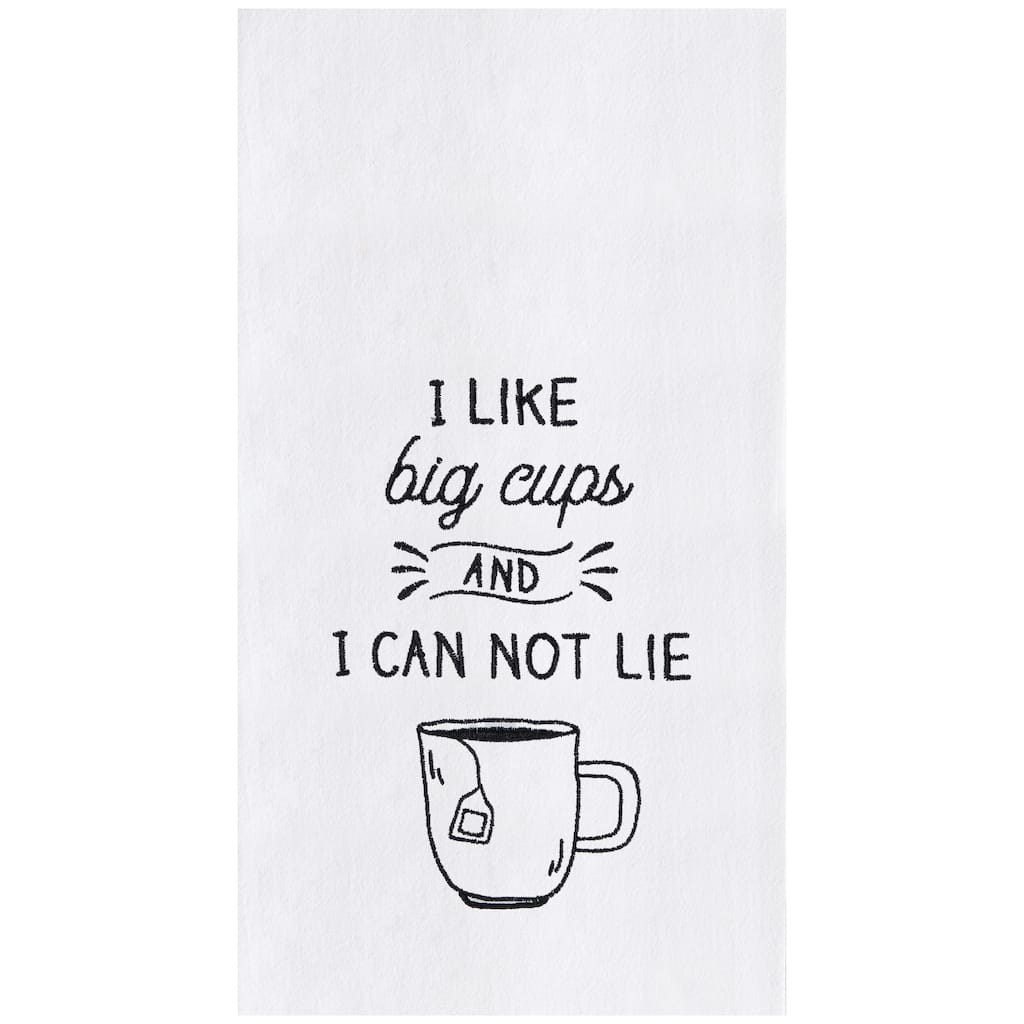 27" x 18" Big Cups Kitchen and Bathroom Embroidered Hand Towel - Black