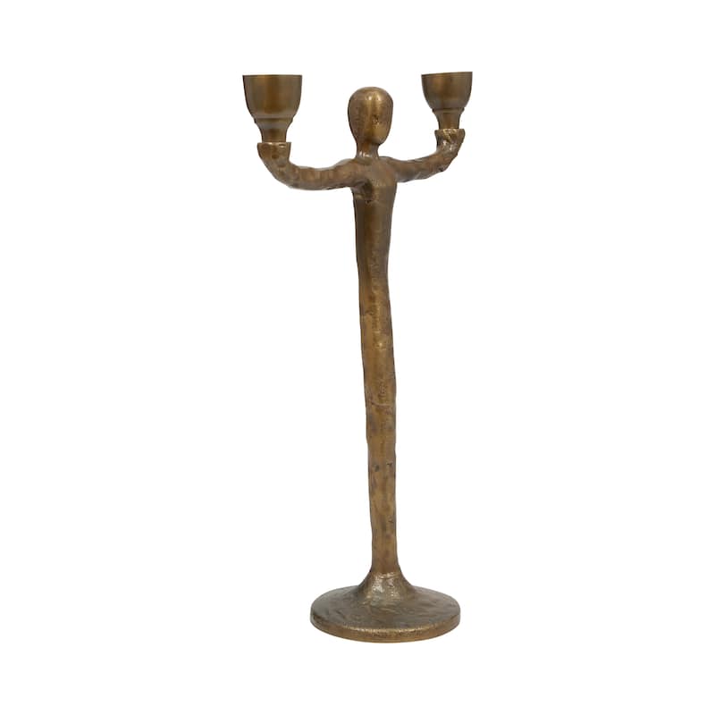 Sagebrook Home Vintage Glam Gold Metal 2 Taper Candelabra Novelty Candle Holders