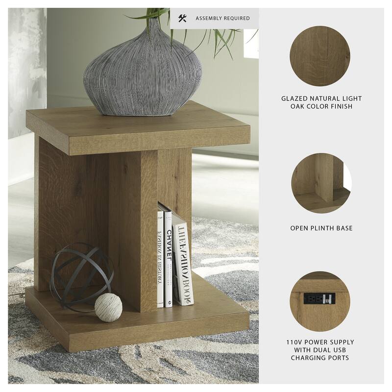 Signature Design by Ashley Brinstead Light Brown Chairside End Table - 22"W x 18"D x 24"H