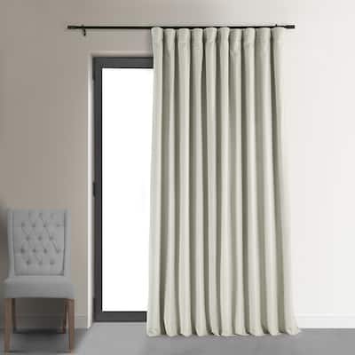 Exclusive Fabrics Extra Wide Velvet Off White Blackout Curtain (1 Panel) - Luxurious Blackout Drapery for Enhanced Privacy