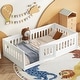 preview thumbnail 3 of 10, Twin Montessori Floor Bed with Guardrails & Arched Door