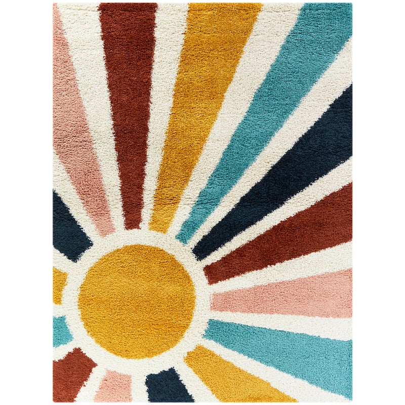 Helia Rainbow Sunrise Shag Area Rug