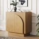 preview thumbnail 71 of 84, Iris Wooden Accent Cabinet, Sideboard Credenza or TV Stand with Arched Cabinet Doors and Adjustable Shelves Single - Brushed Light Brown