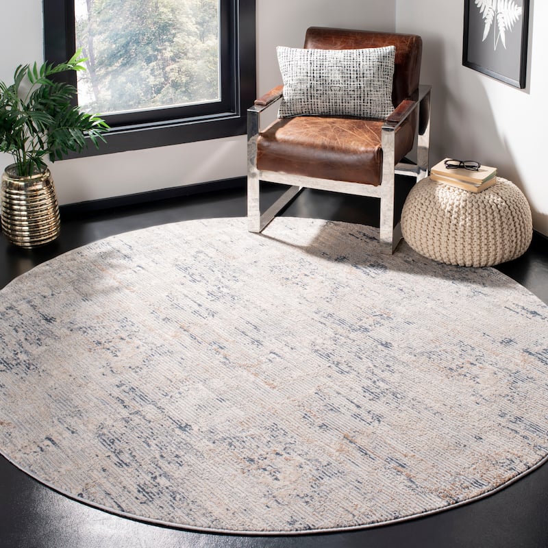 SAFAVIEH Invista Tatje Contemporary Rug - 6'7" Round - Cream/Charcoal