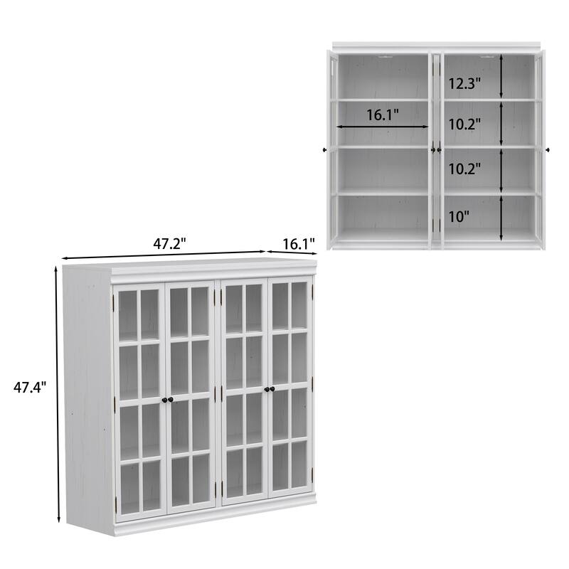 Sophisticated Storage Ensemble: Buffet Sideboard Bookshelf Cabinet