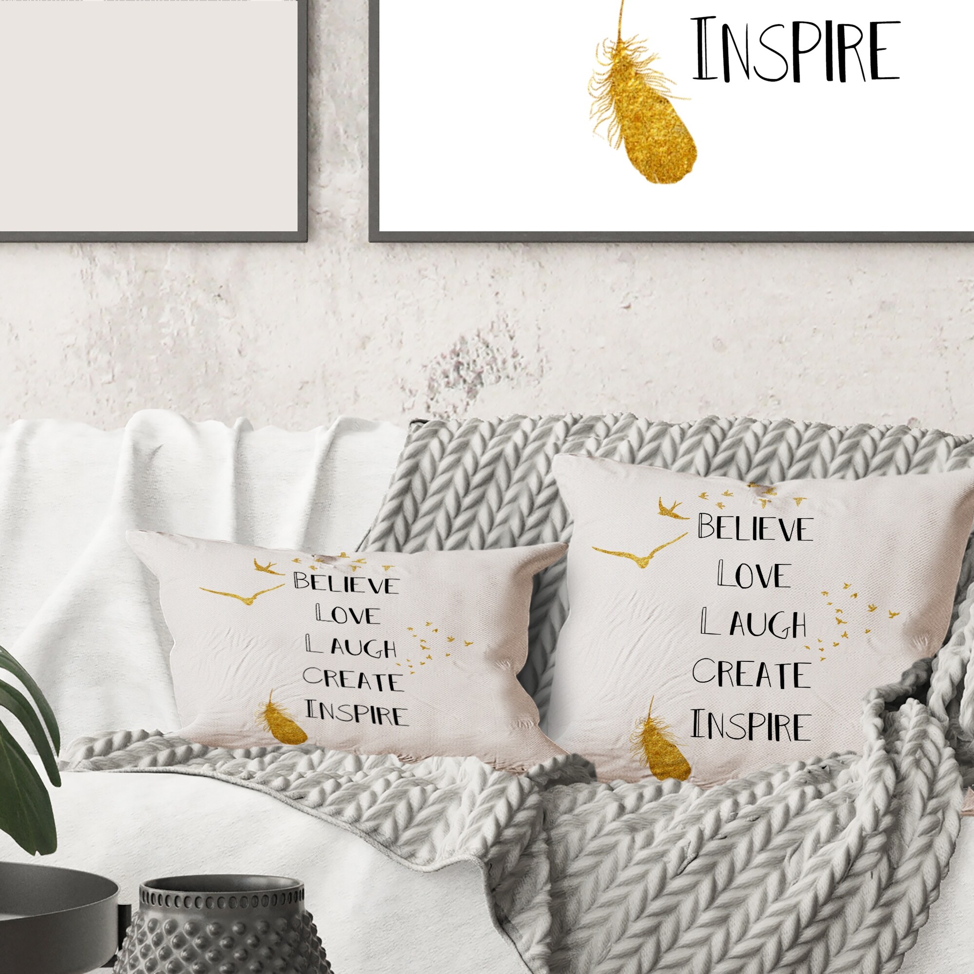 Inspirational quote store pillows