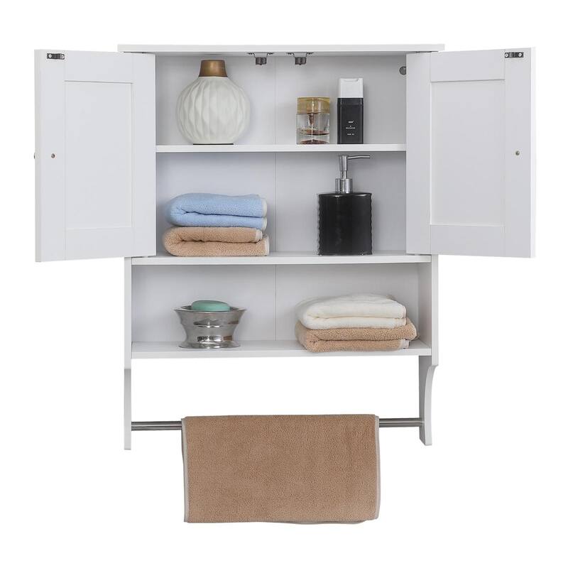 Over The Toilet Storage Cabinet, Farmhouse Medicine Cabinet with 2 Door and Adjustable Shelves, for Bathroom, Living Room