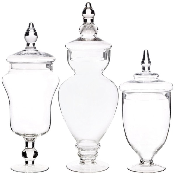 Palais Glware Clear Gl Apothecary Jars Set Of 3 Palais Glware Clear Gl Apothecary Jars Set Of 3 Wedding Candy Buffet Containers