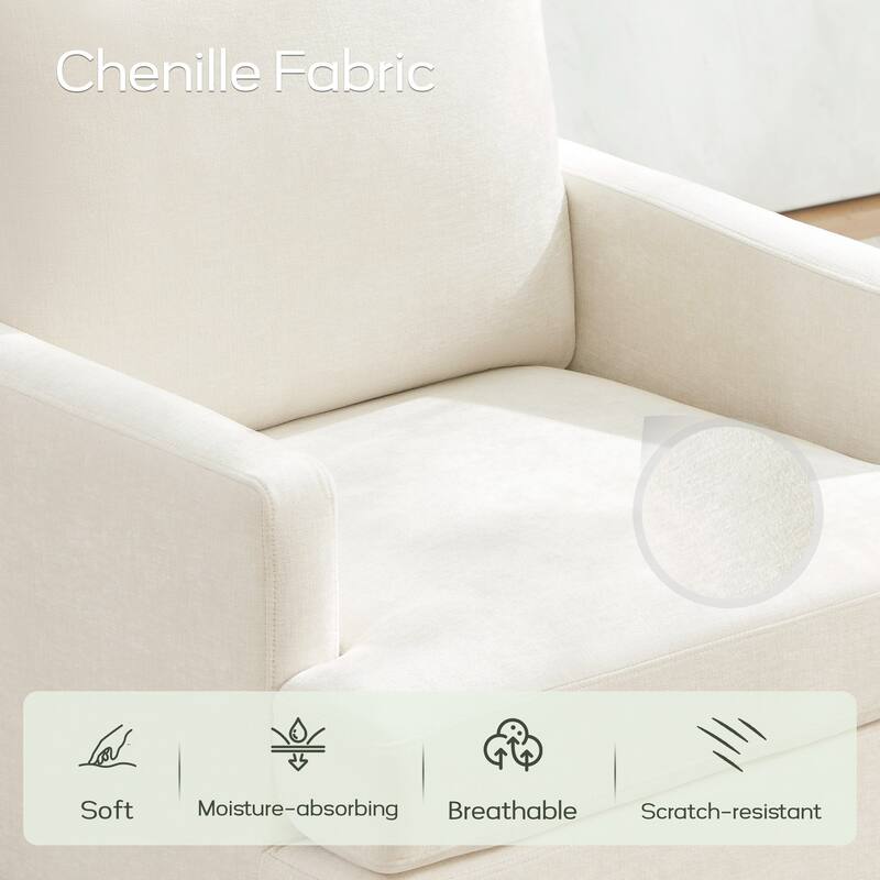 set of 1 Accent Chair for Bedroom Living Room with Wood Legs