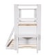 preview thumbnail 17 of 20, Solid Wood Twin Over Full Bunk Bed with Desk&Shelves,Green