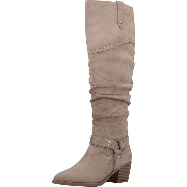 indigo knee high boot