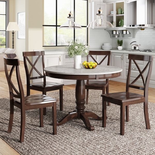 Solid kitchen top table and chairs