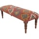 preview thumbnail 2 of 12, Anupama Southwestern Upholstered Jute Bench - 18"H x 48"W x 16"D