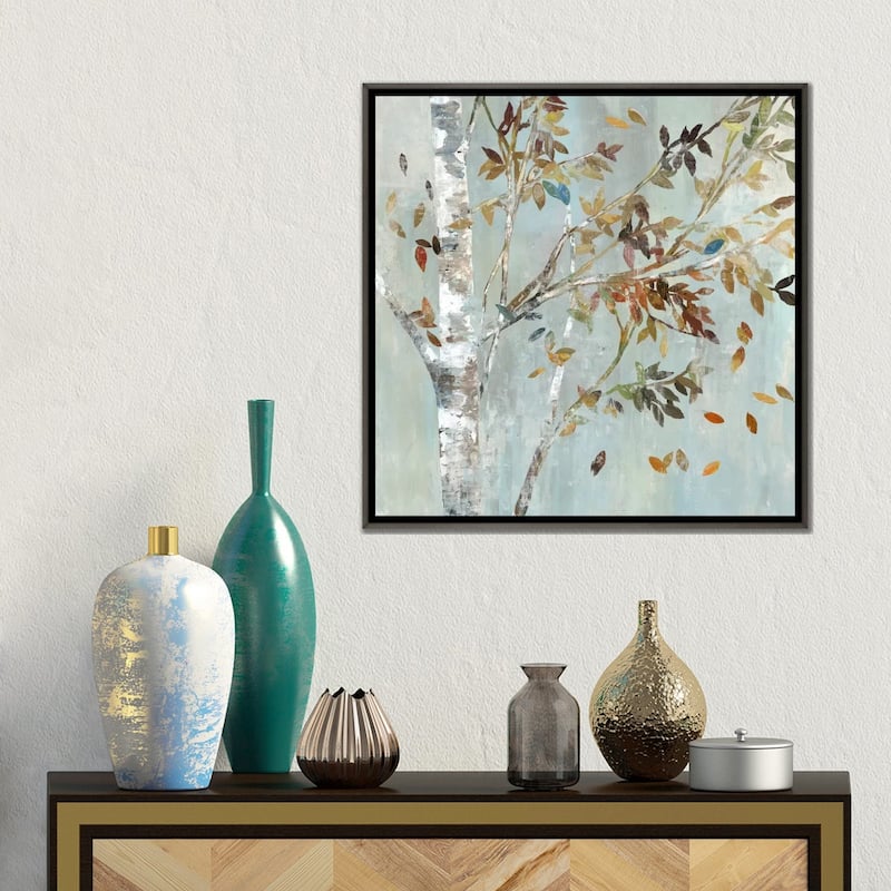 iCanvas "Birch With Leaves I" by Allison Pearce Framed