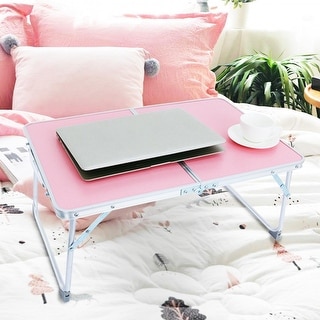 HOME BI Bed Desk for Laptop Orange Multifunction Breakfast Tray with Phone and Cup Holder Portable Notebook Desk Bed Tray for Eating Folding Lap Desk 