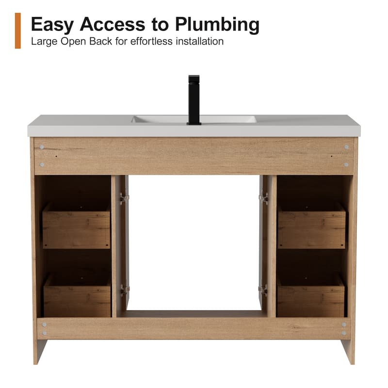 36"/48"/60"/72" Bathroom Vanity Set with Sink & Faucet