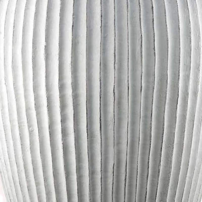 Nios Decorative Vase, Elongated Design, 26 Inch Weathered White Resin