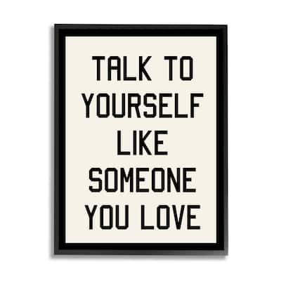 Stupell Love Yourself Phrase Framed Giclee Art Design by Daphne Polselli