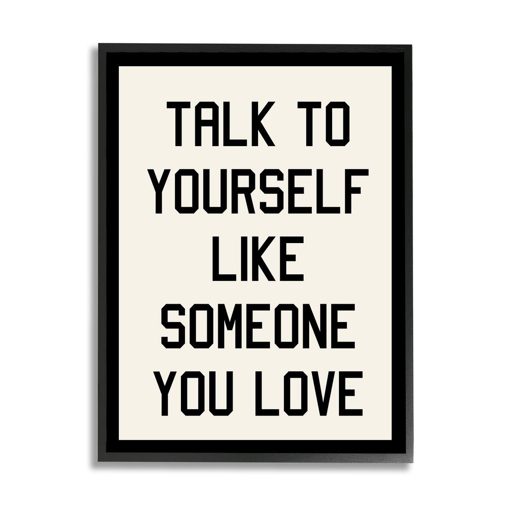 Stupell Love Yourself Phrase Framed Giclee Art Design by Daphne Polselli