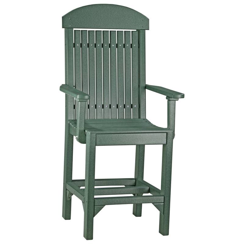 Set of 4 Poly Lumber Classic Dining Chairs - Arm Chair - Green - Counter Height