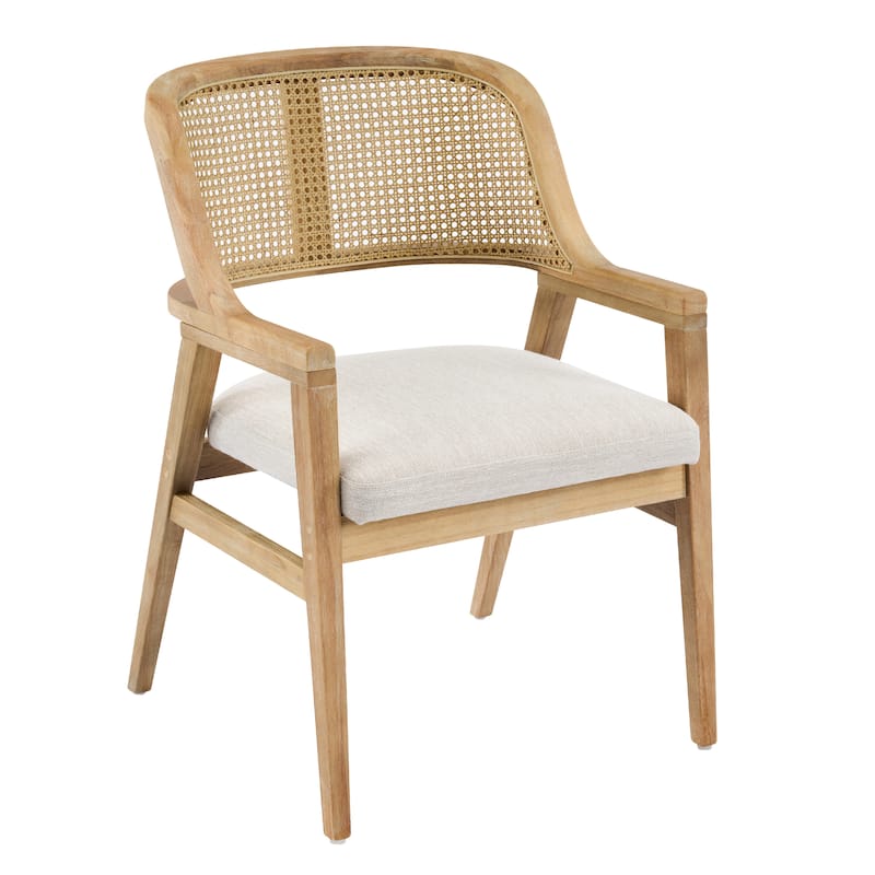 Christopher Knight Home - Mid-Century Extendable Dining Table Set with Upholstered Cane Back Dining Chairs