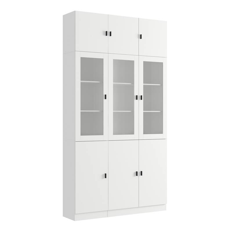 Timechee Combined Bookcase Display Cabinet Pantry Kitchen Cabinet