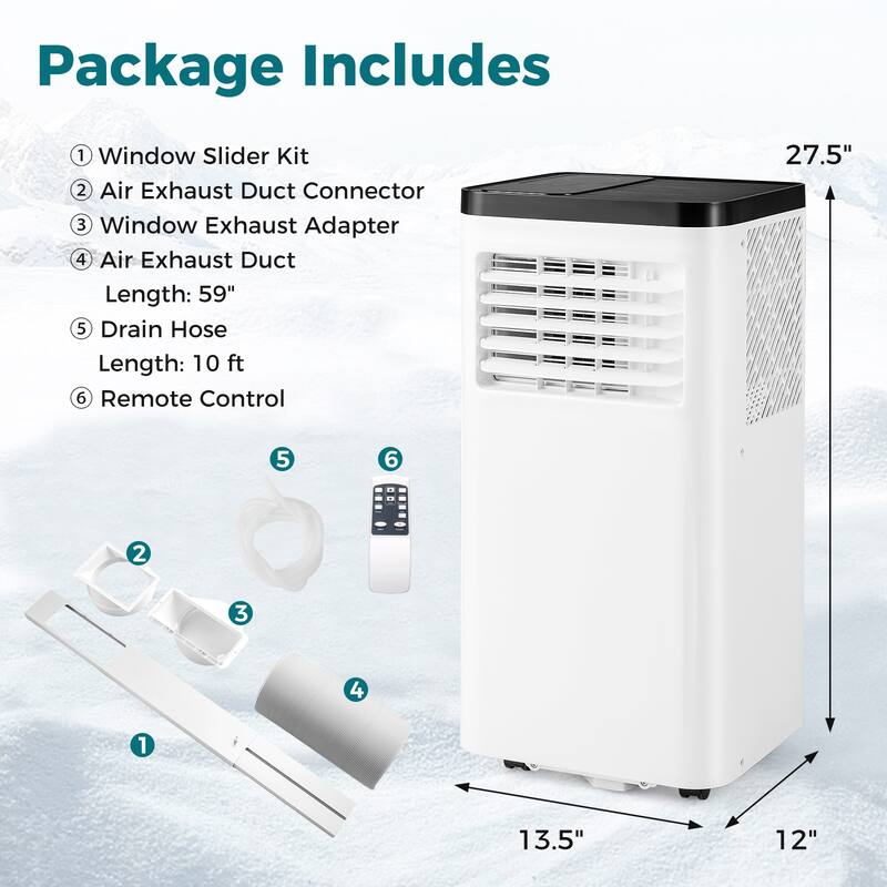 Gymax 8000 BTU Portable Air Conditioner w/ Control Panel & Remote