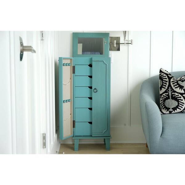Shop Hives Honey Gaby Fully Locking Jewelry Armoire Turquoise Overstock 30334307