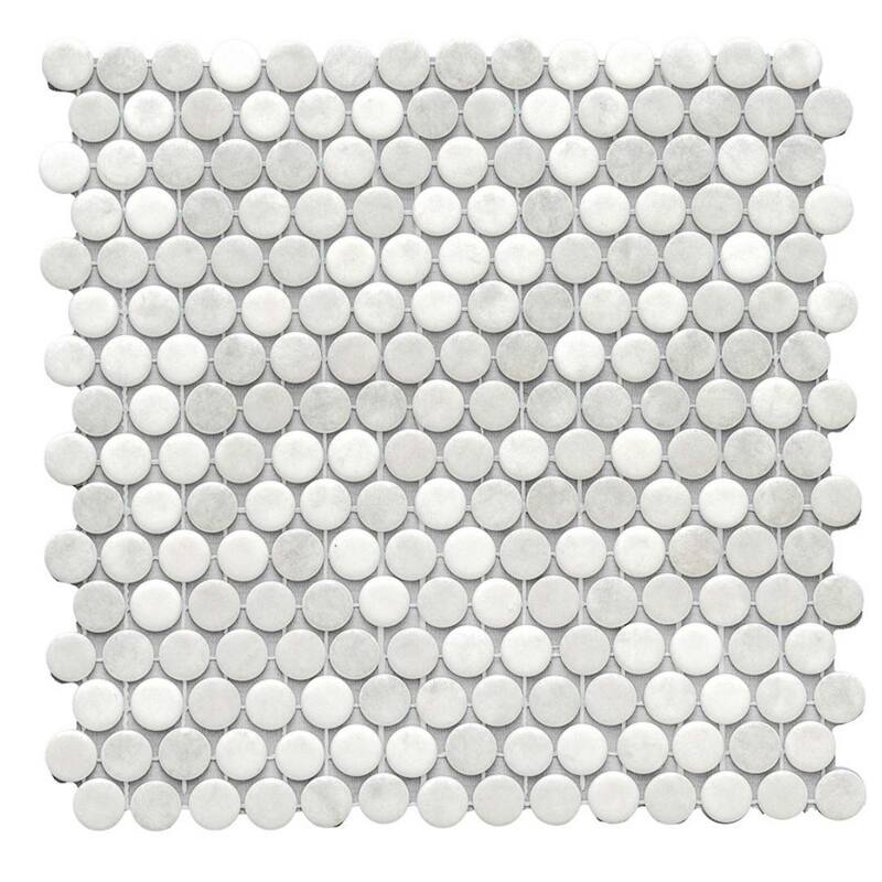 The Tile Life Eterna Penny 12x12 Round Glass Mosaic Floor, Wall & Backsplash Tile