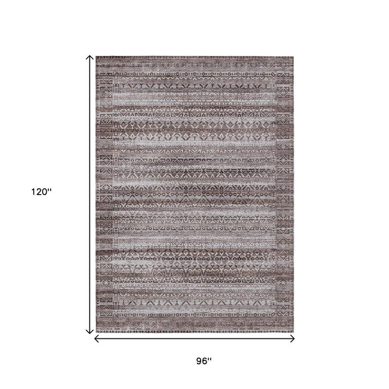 HomeRoots Striped Transitional Rectangle Outdoor Rug