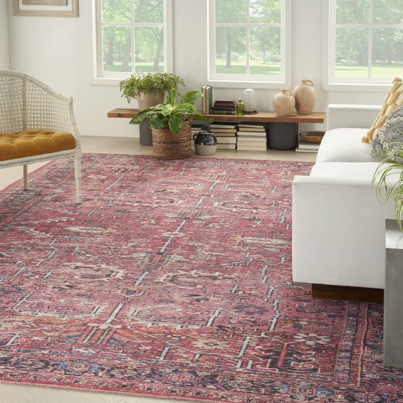 Rosot Power Loomed Distressed Floral Area Rug - 9' x 12'
